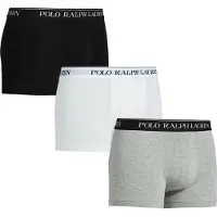 Ralph Lauren for man. 714835885003 3 stretch cotton boxer briefs (L), Black, White, Homewear, Grey, Elastane