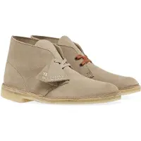 Clarks for man. 26155527 Desert beige leather ankle boots (42), Flat, Suede, Laces, Casual