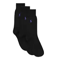 Ralph Lauren for man. 449653635005 Set of Three pairs of extra-long socks black (39-42), Homewear, Cotton
