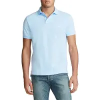 Ralph Lauren for man. 710782592013 Iconic light blue Custom Slim Fit piqué polo shirt (S), Casual, Cotton, Short sleeve