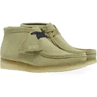 Clarks for man. 26155520 Wallabee beige leather ankle boots (37), 1 to 3 cm, Suede, Laces, Casual