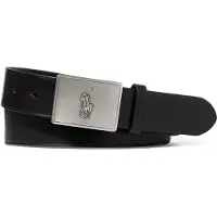 Ralph Lauren for man. 405691693001 Leather belt with black horse plaque buckle (38), Casual, Classic