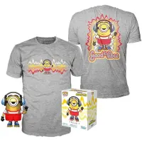Funko POP! Minions Og T-skjorte: Eksklusiv Metallisk Rulleskøytende Stuart-figur