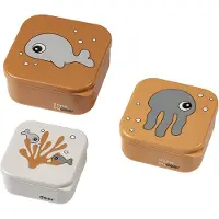 Done by Deer Snackbox - Sea Friends - 3-pack - Mustard - - OneSize - Matboks