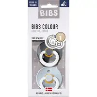 BIBS Colour Lysende smokker - 2-pack - Str. 1 - Rund - Iron/Baby - - 0-6 md - Smokk