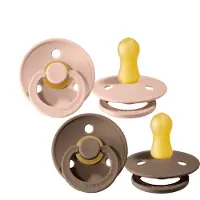 BIBS Smokk Colour 2 PACK Latex Round Dark Oak/Blush (Strl.1: 0 mnd +)