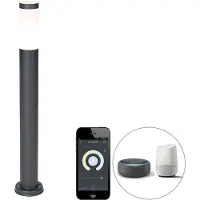 QAZQA Smart utelampe stolpe antrasitt 80 cm inkl. Wifi P45 - Rox