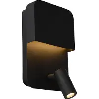 Lucide Boxer LED-vegglampe med spot, svart