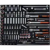Bahco Ff1a08 1/4´´ 1/2´´ 3/8´´ 3-3 Fit&go Skralle Sett Med Bits Og Piper 138 Stykker
