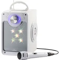 Liniex Karaoke machine w/bluetooth - White - Disco LED light