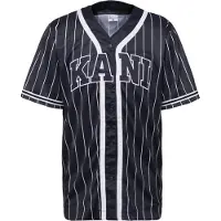 Karl kani Varsity Striped Baseball Kort Ermet V-hals T-skjorte