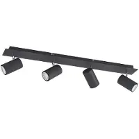LINDBY downlight Joffrey, 80 cm, svart, 4 lyskilder, GU10
