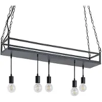 LINDBY hengelampe Kirista, 5 lyskilder, svart, 100 cm, E27