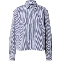 Ralph Lauren for woman. 211891419001 Blue striped cropped cotton shirt (XXL), Casual, Long sleeve