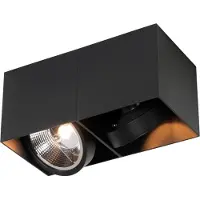 QAZQA Smart spotlight svart rektangulær 2-lys inkl. 2 Wifi GU10 111mm - Box