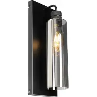QAZQA Moderne vegglampe sort med røykglass - Stavelot