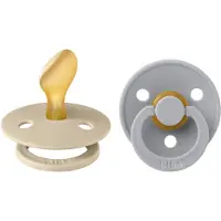BIBS Colour Smokker - 2-pack - Str. 2 - Anatomisk - Vanilla/Clou - - 6-18 md - Smokk