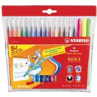 Stabilo Tusjer - Trio A-Z - 18 stk. - Flerfarget - - OneSize - Tusj