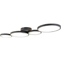QAZQA Taklampe svart inkl. LED 3-trinns dimmbar 4-lys - Lupolo