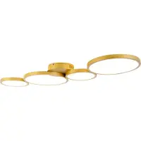QAZQA Taklampe gull inkl. LED 3-trinns dimmer 4 lys - Lupolo