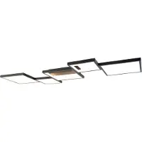 QAZQA Taklampe sort inkl. LED 3-trinns dimbar 5-lys - Lejo