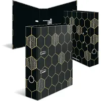 Herma 7016, A4, D-ring, Oppbevaring, Fotoark kartong, Sort, Grå, 7 cm