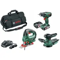 Bosch 18 V batterisett med lader / verktøypakke med 2 x 2,5 Ah Li-Ion-batterier og veske