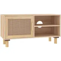 vidaXL TV-benk brun 80x30x40 cm heltre furu og naturrotting