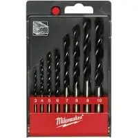 Milwaukee bor til tre, sett 8 stk /3-4-5-6-7-8-9-10 mm/