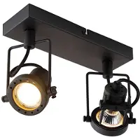 QAZQA Industriell spotlight sort 2-lys - Suplux
