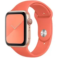 Apple 44mm Sport Band - Klokkestropp for smart armbåndsur - størrelse S/M og M/L - clementine - for Watch Hermès Series 9, SE 3, Series 10, Series 11, Series 8, Series 9, Ultra 2, Ultra 3