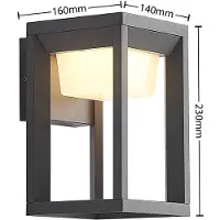 PRIOS utendørs LED-vegglampe Gamion, antrasitt, metall, IP54