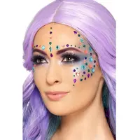 Smiffys Diamantansiktsklistremerker - 100 stk. - Pastel Hver - - OneSize - Kostymer