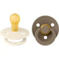 BIBS Colour Smokker - 2-pack - Str. 2 - Rund - Ivory/Dark Oak - - 6-18 md - Smokk