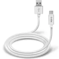 SBS Polo Collection TECABLPOLOTYPECW - USB-kabel - USB-C (hann) til USB (hann) - 1 m - hvit