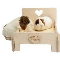 Bunny Seng af træ med hjerte