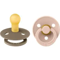 BIBS Smokk Colour 2 PACK Latex Round Dark Oak/Blush (Strl.2: 6 mnd +)