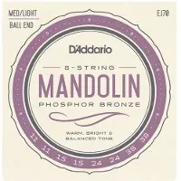 Daddario EJ70 Phosphor Bronze Mandolin Strings Ball End Med/Light