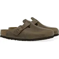 Birkenstock for man. 960811 Leather Boston Clogs (Regular Fit) brown (36), Flat, None, Casual