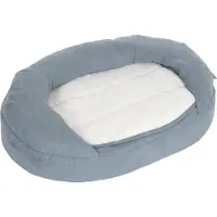 Zooplus Exclusive Oval Hundeseng Memory, Grå - L 72 x B 50 x H 20 cm