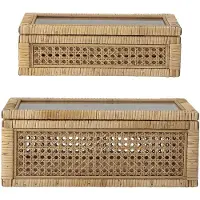 Bloomingville Lally Oppbevaringsboks m/ lokk, Natur, Rattan