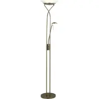 Brilliant Ollie LED-gulvlampe med leselys 1980 lm 18 W RGB, messing