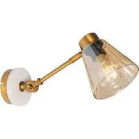 QAZQA Art Deco vegglampe bronse med marmor og ravglass - Nina