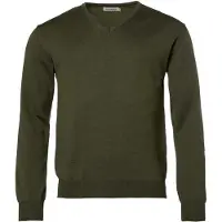 Chevalier Aston V-Neck Merino Pullover Men Dark Green S