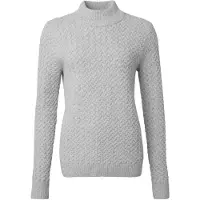 Chevalier Minley Mockneck Wool Pullover Women Light Grey Melange 44W