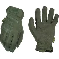 Mechanix PIR-hansker FastFit Olive Drab str. L - røde mansjetter, kunstlær, TrekDry