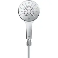GROHE 26581000, Håndholdt dusjhode, Krom, Krom, Silikon, Vegg, 9,5 l/min, Tyskland