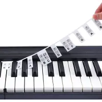 INF Avtakbare piano- og keyboardetiketter, 88 tangenter White