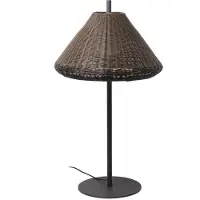 Faro Saigon terrasselampe, brun skjerm i flettet flettelook