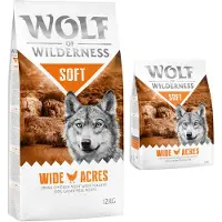 Wolf of Wilderness Økonomipakke: 2 x 12 kg Tørrfôr -Soft - Wide Acres - Kylling